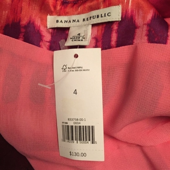 NWT Banana Republic Silk Print Dress 4 - Picture 4 of 5